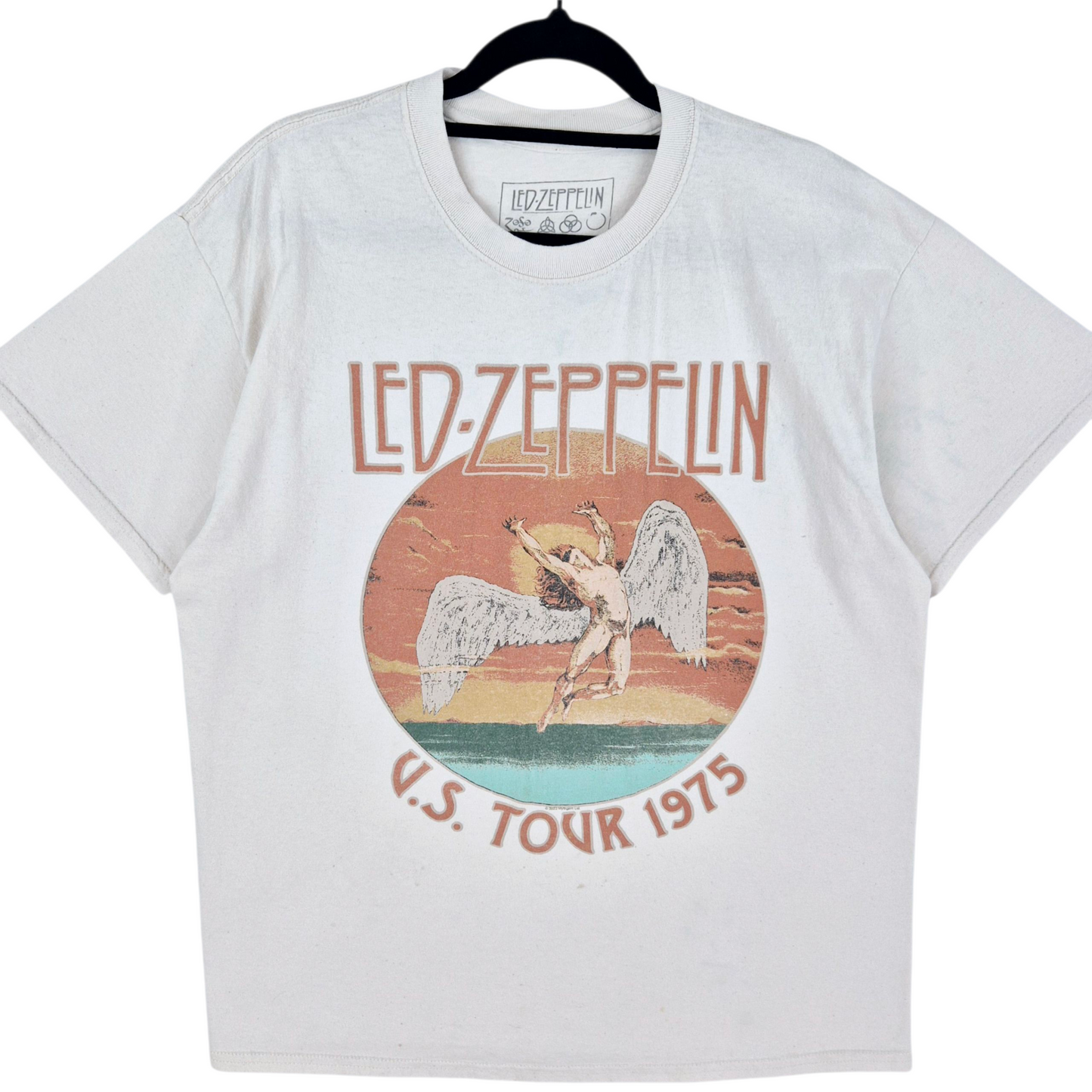 Led Zeppelin Cream Brown Cotton Tee Shirt Size M
