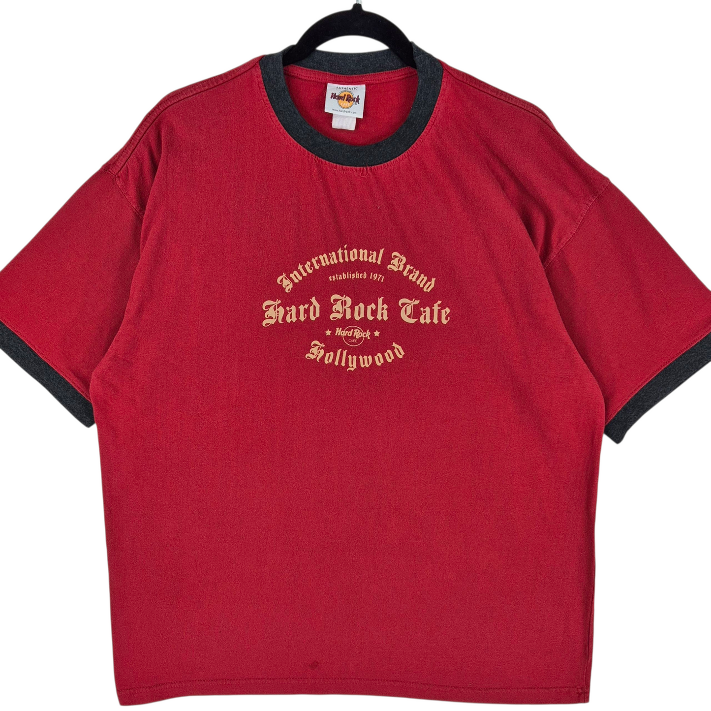 Vintage Hard Rock Cafe Hollywood Red Cotton Tee Shirt Size 2XL