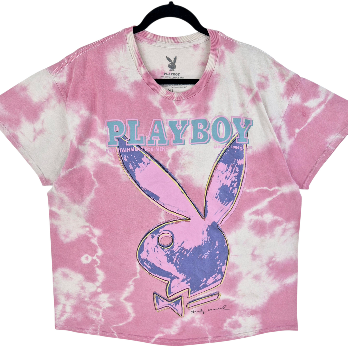 Playboy Pink Tie Dye Cotton Tee Shirt Size XL