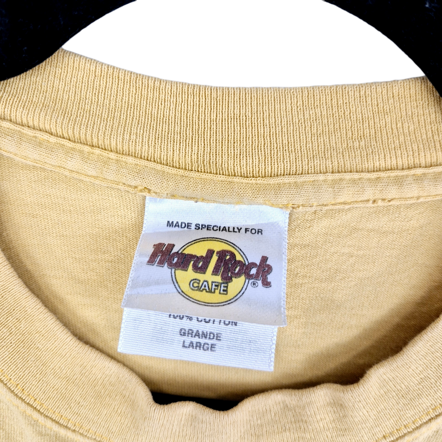 Vintage Hard Rock Cafe Acapulco Yellow Cotton Tee Shirt Size L