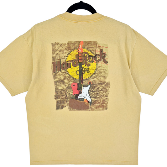 Vintage Hard Rock Cafe Acapulco Yellow Cotton Tee Shirt Size L