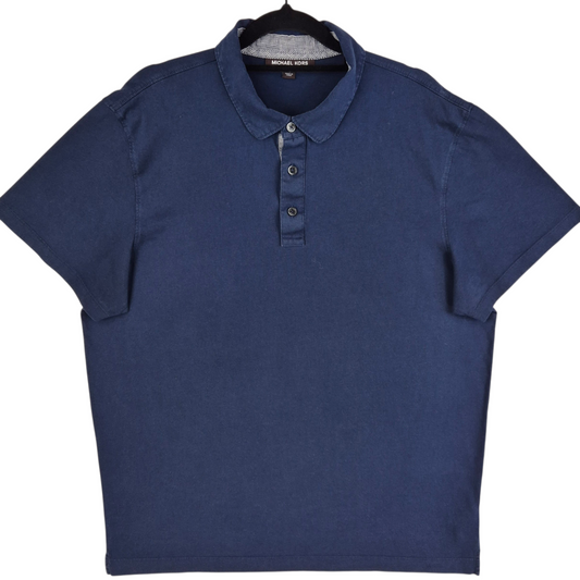 Michael Kors Dark Blue Cotton Polo Shirt Size XL
