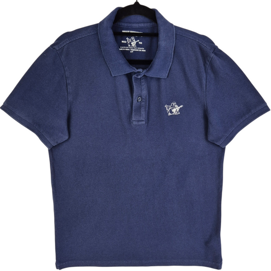 True Religion Dark Blue Cotton Polo Shirt Size S