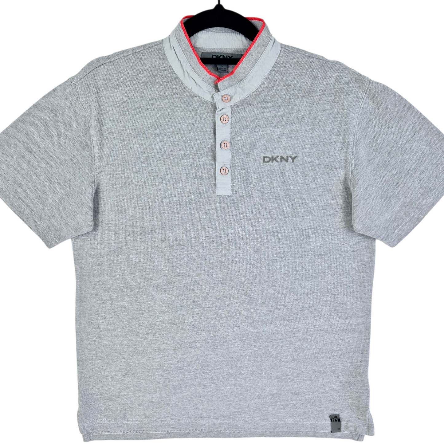 DKNY Womens Grey Cotton Polo Shirt Size L