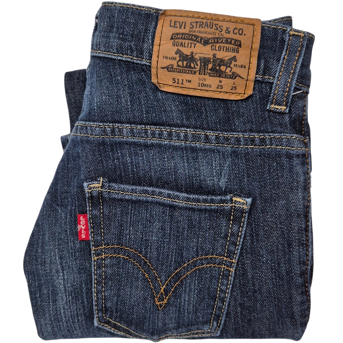 Vintage Levis 511 Jeans 2000's Womens Dark Blue Slim Straight Leg Denim W25