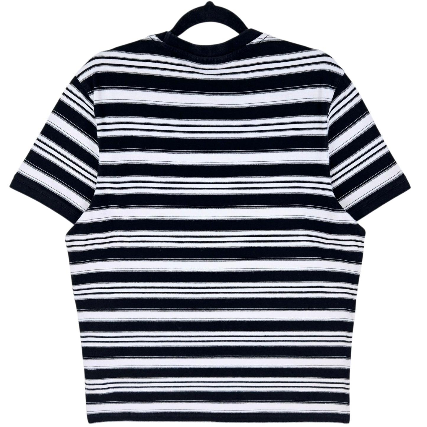 Michael Kors Black & White Striped Cotton Tee Shirt Size M