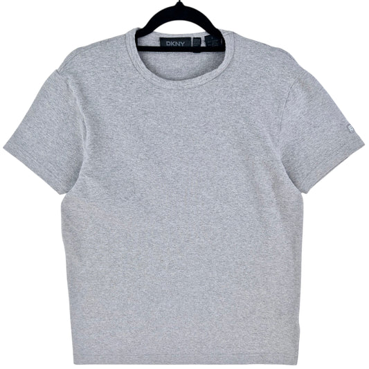 Vintage DKNY Womens Light Grey Thick Blend Cotton Tee Shirt Size L