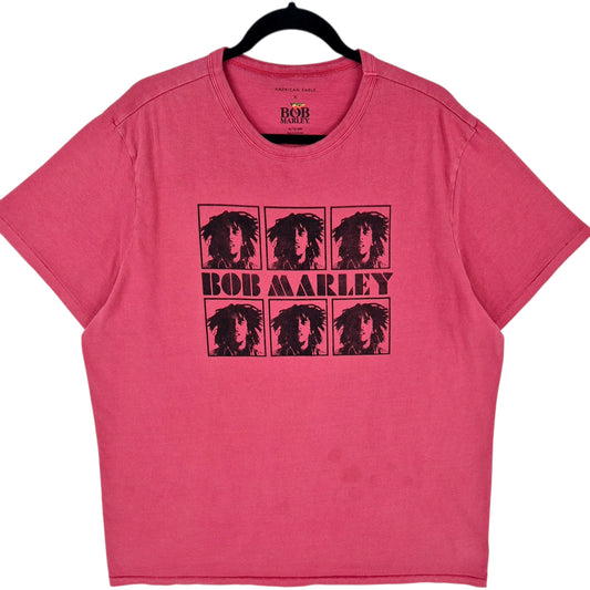 Bob Marley Coral Red Cotton Tee Shirt Size XL