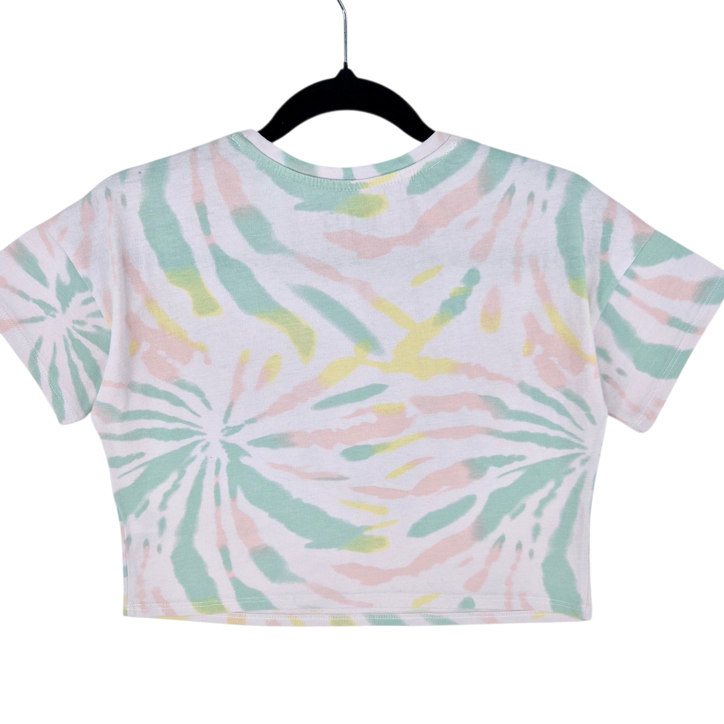 ACDC High Voltage Womens Light Pink Tie Dye Cotton Crop Tee Shirt Size M