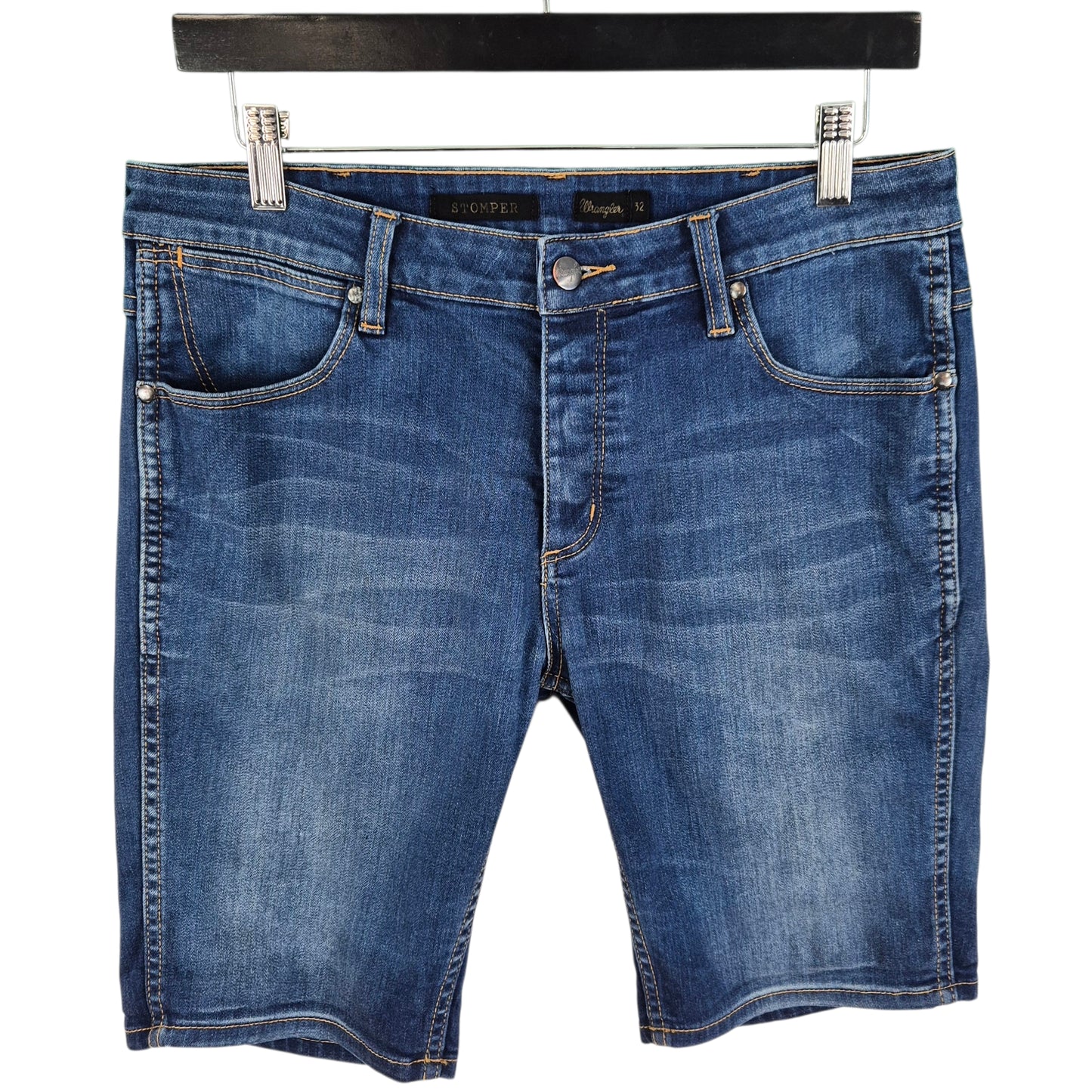 Wrangler Dark Blue Stomper Stretch Denim Shorts W32