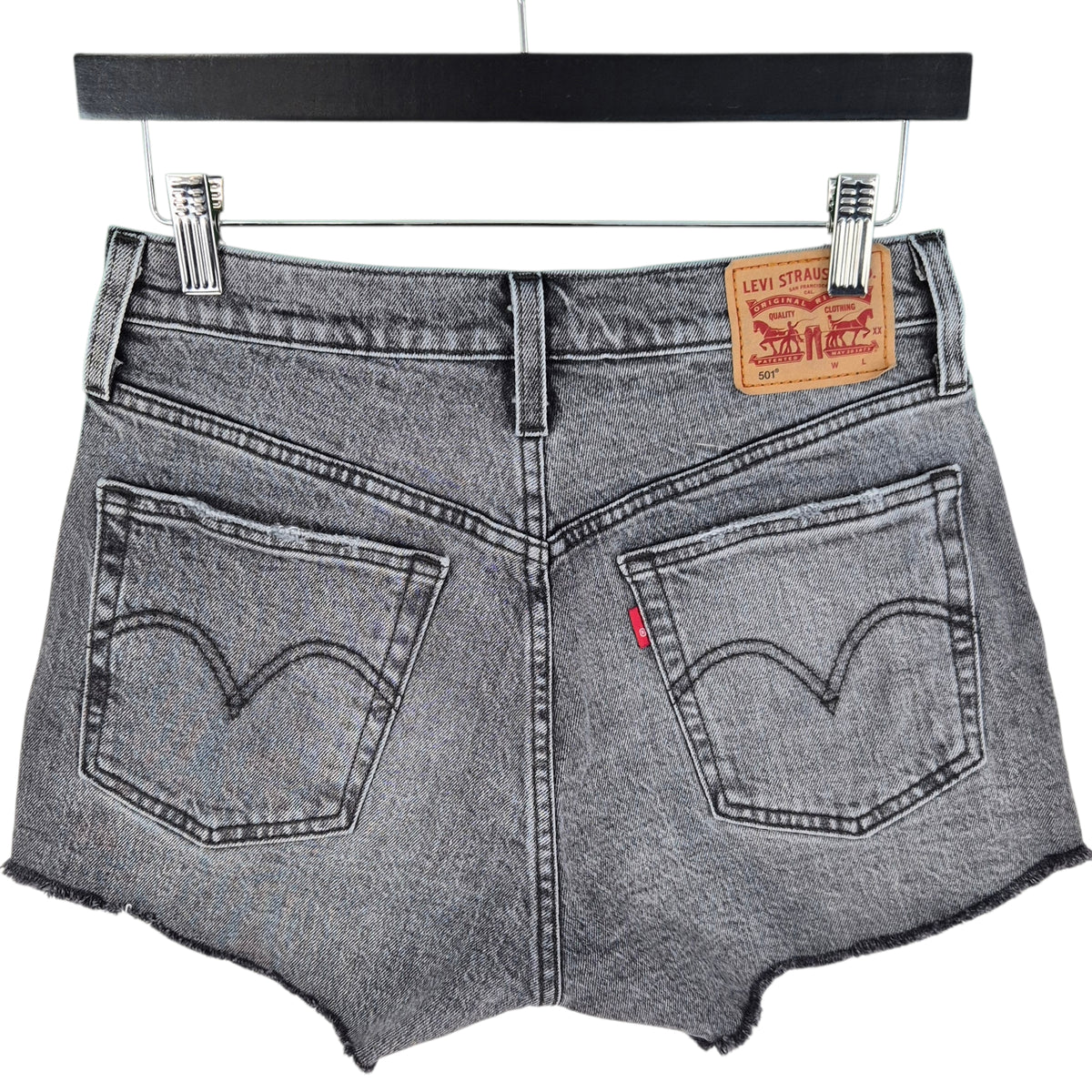 Levis 501 Jeans Womens Grey Denim Shorts W26
