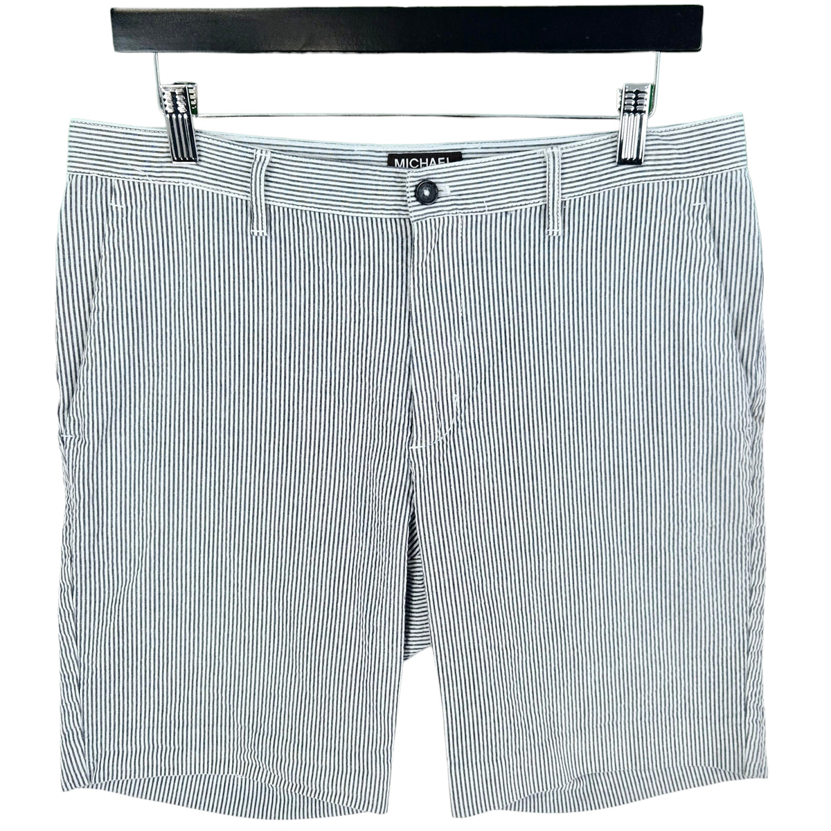 Michael Kors White Striped Seersucker Chino Shorts W32