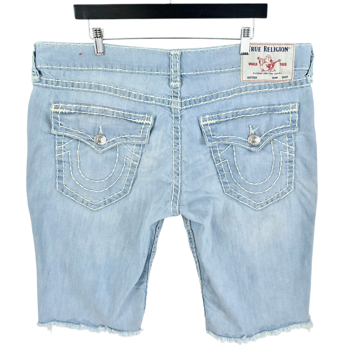 True Religion Light Blue Denim Shorts W40
