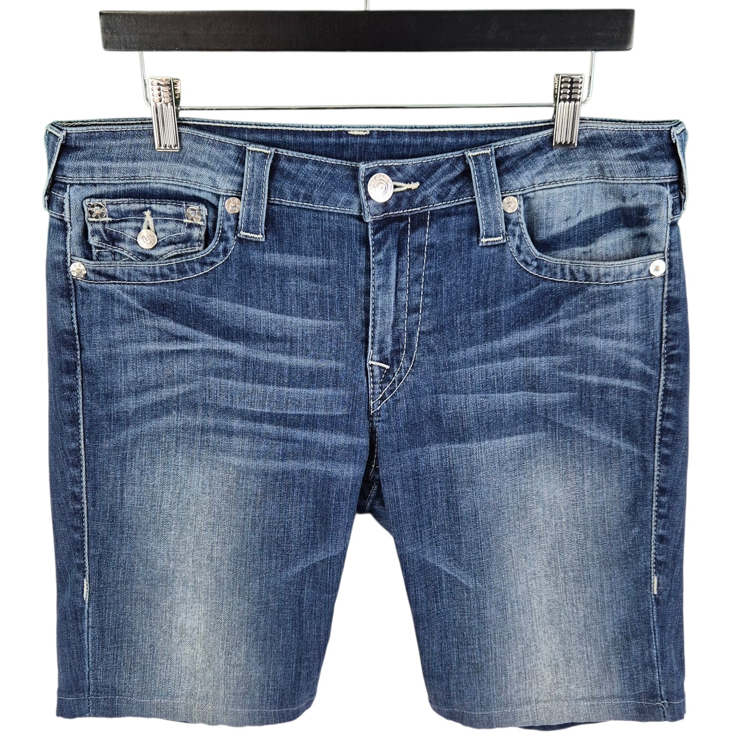 True Religion Jeans Dark Blue Stretch Denim Shorts W33