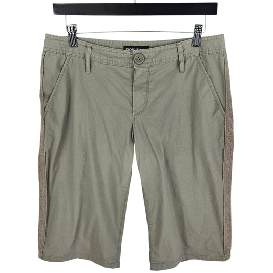 DKNY Womens Khaki Green Stretch Chino Shorts W32