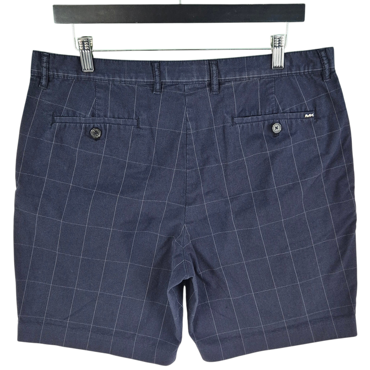 Michael Kors Dark Blue Checkered Chino Shorts W34