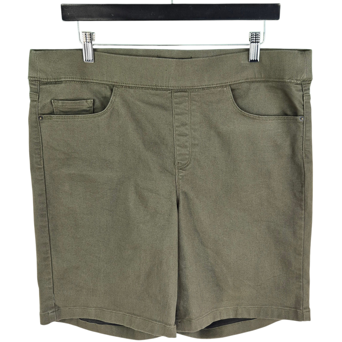 DKNY Womens Khaki Green Stretchy Shorts W37