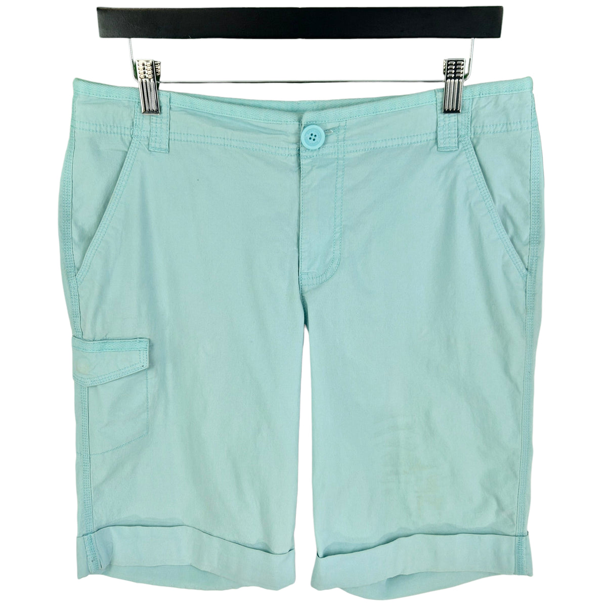DKNY Womens Aqua Blue Stretch Chino Shorts W32