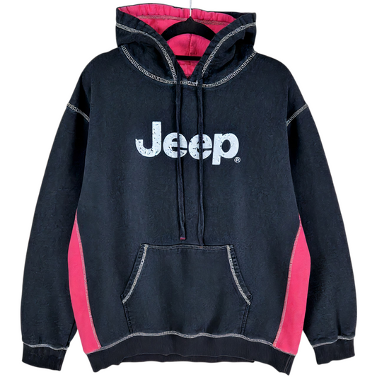 Jeep Motorsport Black & Pink Cotton Hoodie Size 2XL