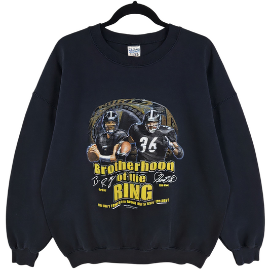 Vintage 2006 NFL 'Brotherhood of the Ring' Black Cotton Crewneck Sweater Size XL