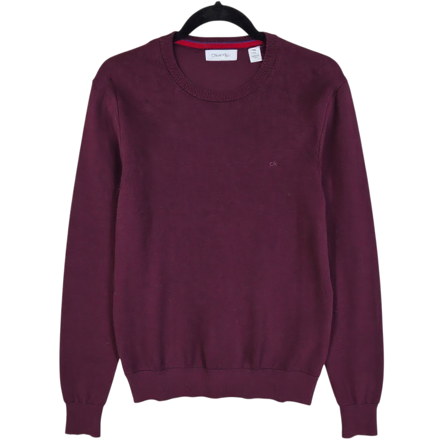 Calvin Klein Burgundy Wool & Acrylic Crewneck Knit Sweater Size M