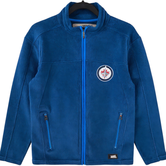 Vintage NHL Winnipeg Jets Blue Fleece Zip Jumper Size S