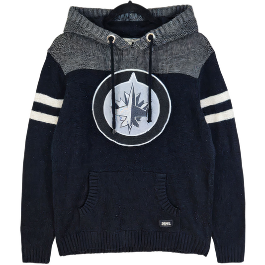 Vintage NHL Winnipeg Jets Black Knit Hoodie Size M