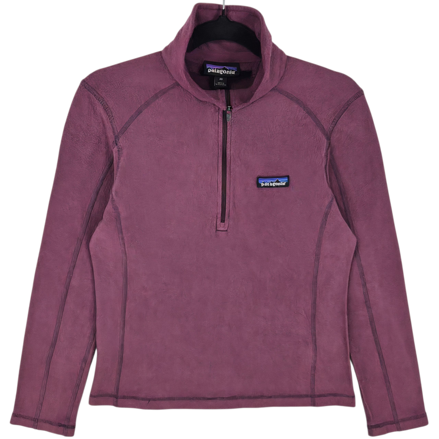 Patagonia Womens Burgundy Quarter Zip Fleece Jumper Size XS