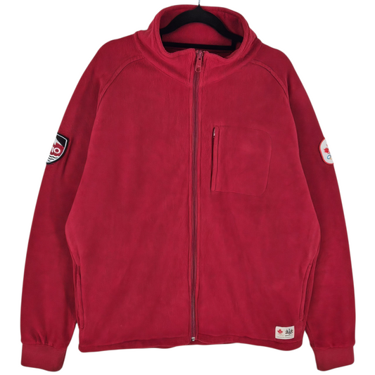 2010 Canada Olympic Team Red Fleece Zip Jumper Size L