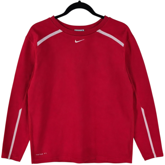 Nike Therma Fit Red Fleece Crewneck Sweater Size M