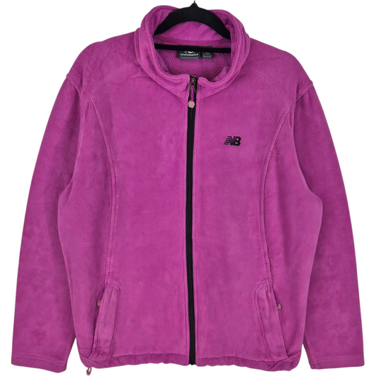 New Balance Womens Magenta Fleece Zip Jumper Size XL