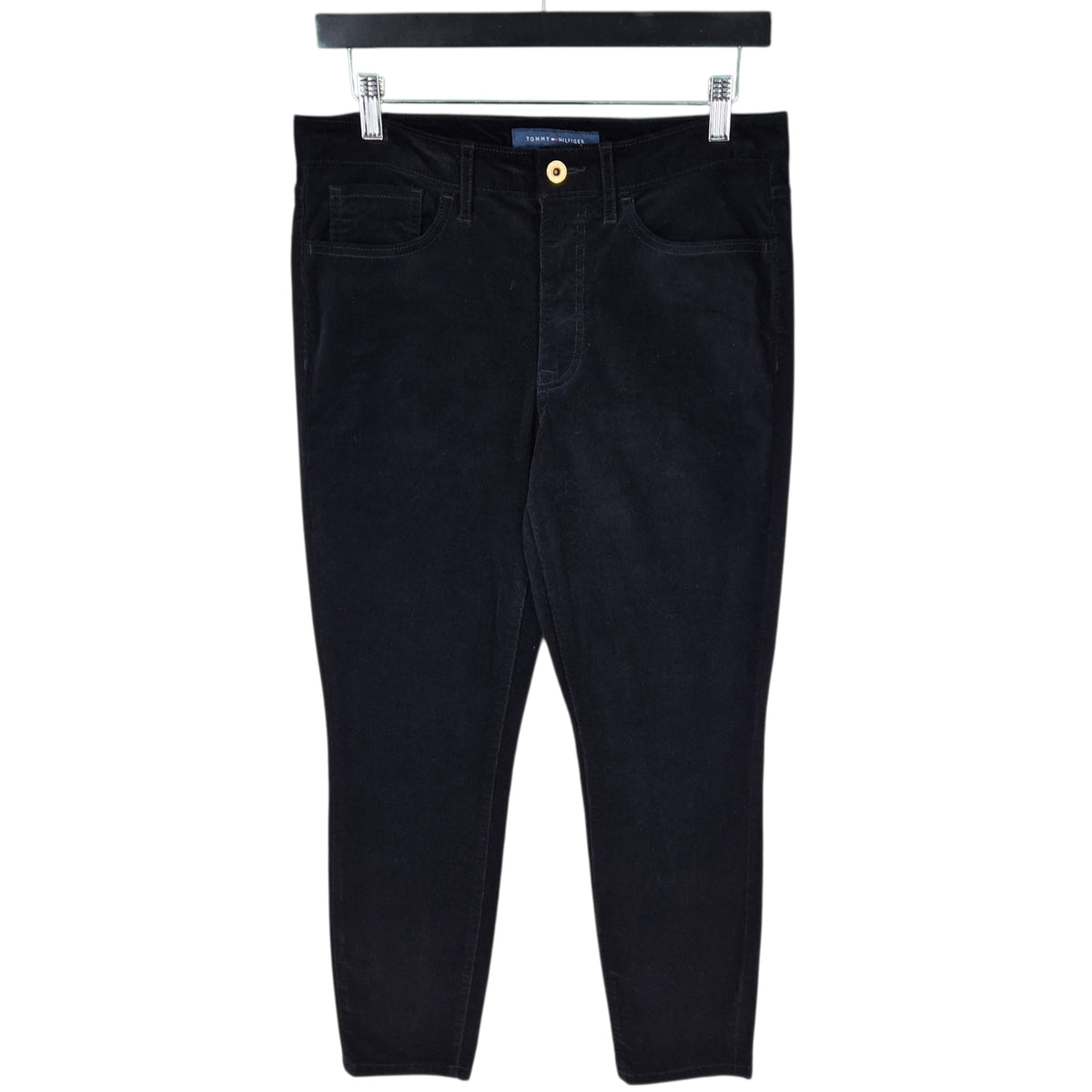 Tommy Hilfiger Womens Black Tribeca Skinny Corduroy Denim W31