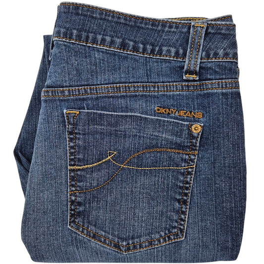 DKNY Jeans Womens Dark Blue Slim Straight Leg Denim W32