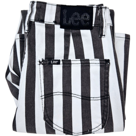 Lee Jeans Womens Black & White Striped Flare Leg Denim W26
