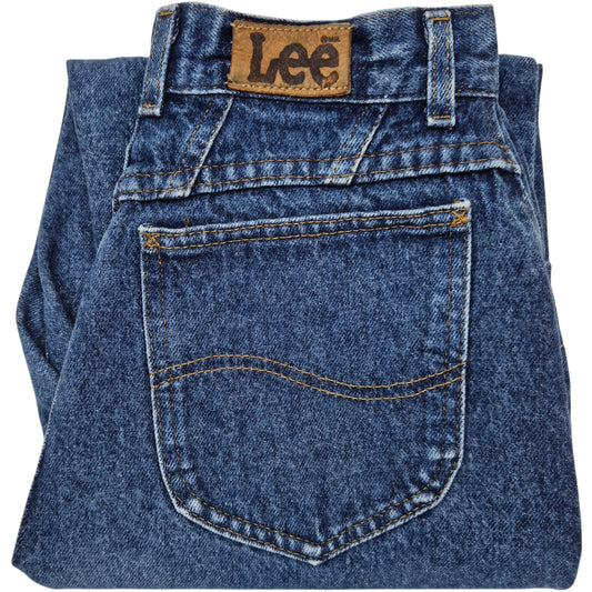 Vintage Lee Jeans 80's Womens Blue Tapered Rigid USA Union Made Denim W25