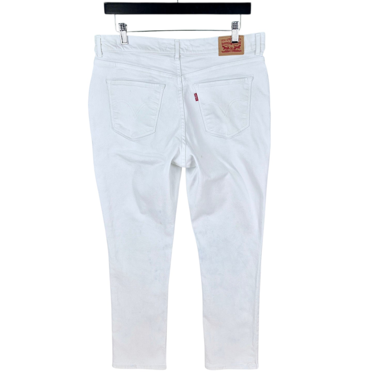 Levis Jeans Womens White Classic Straight Leg Stretch Denim W32