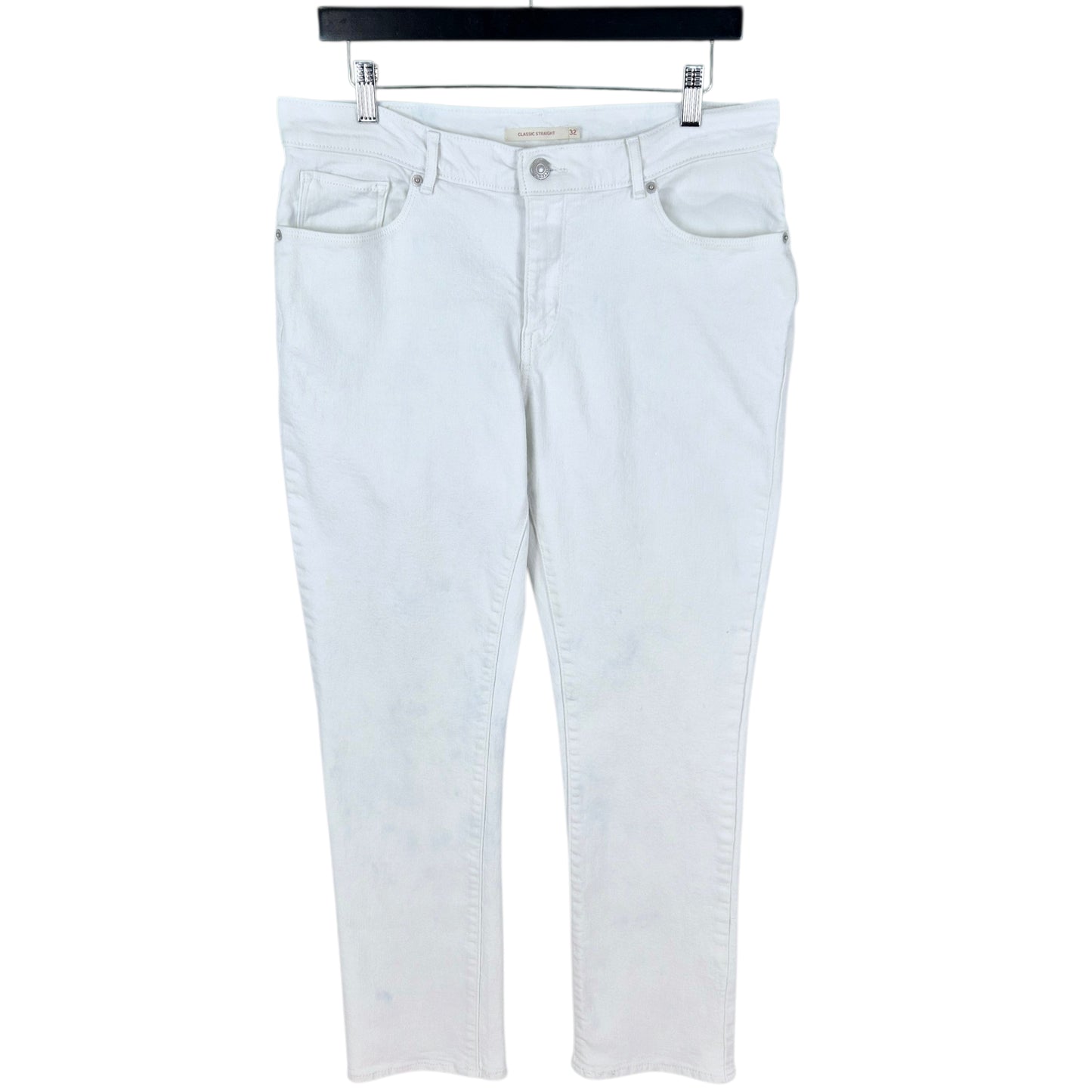 Levis Jeans Womens White Classic Straight Leg Stretch Denim W32