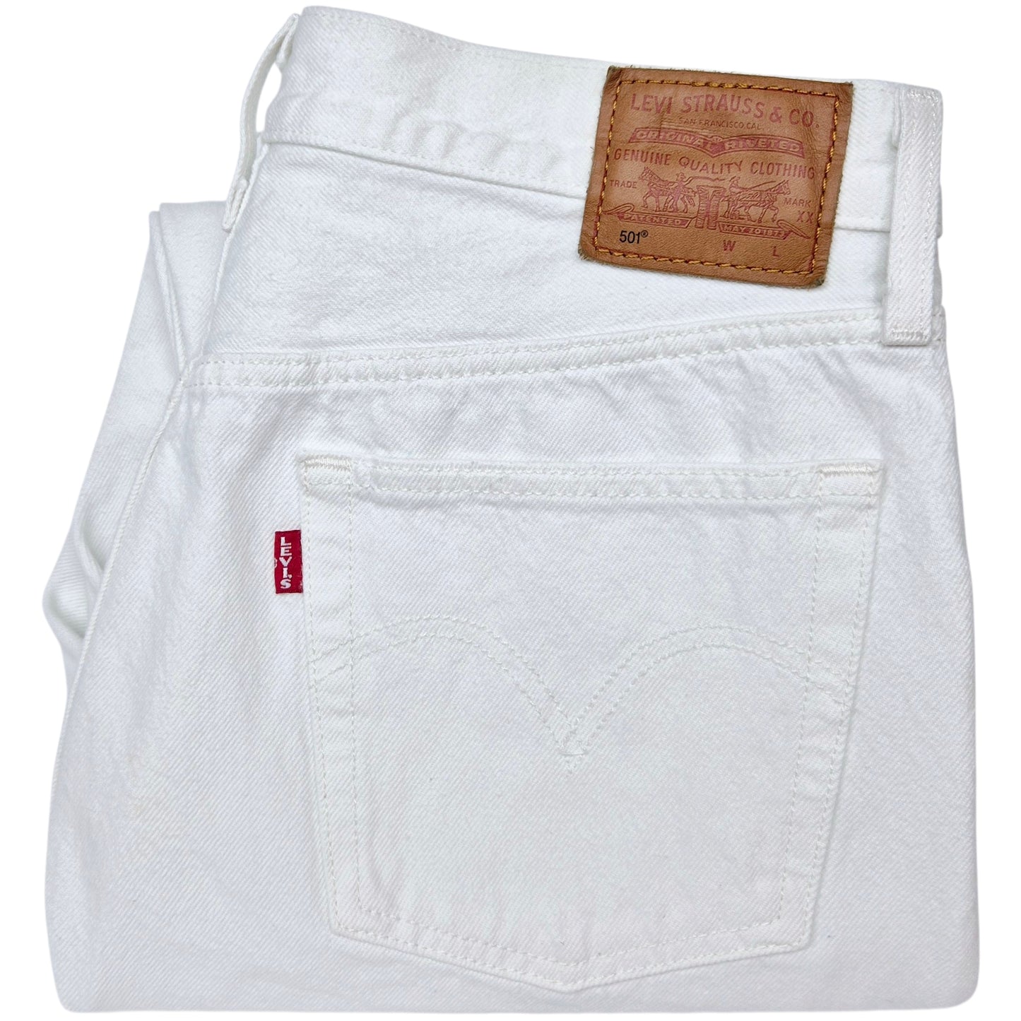 Levis Premium 501 Jeans Womens White Denim W32