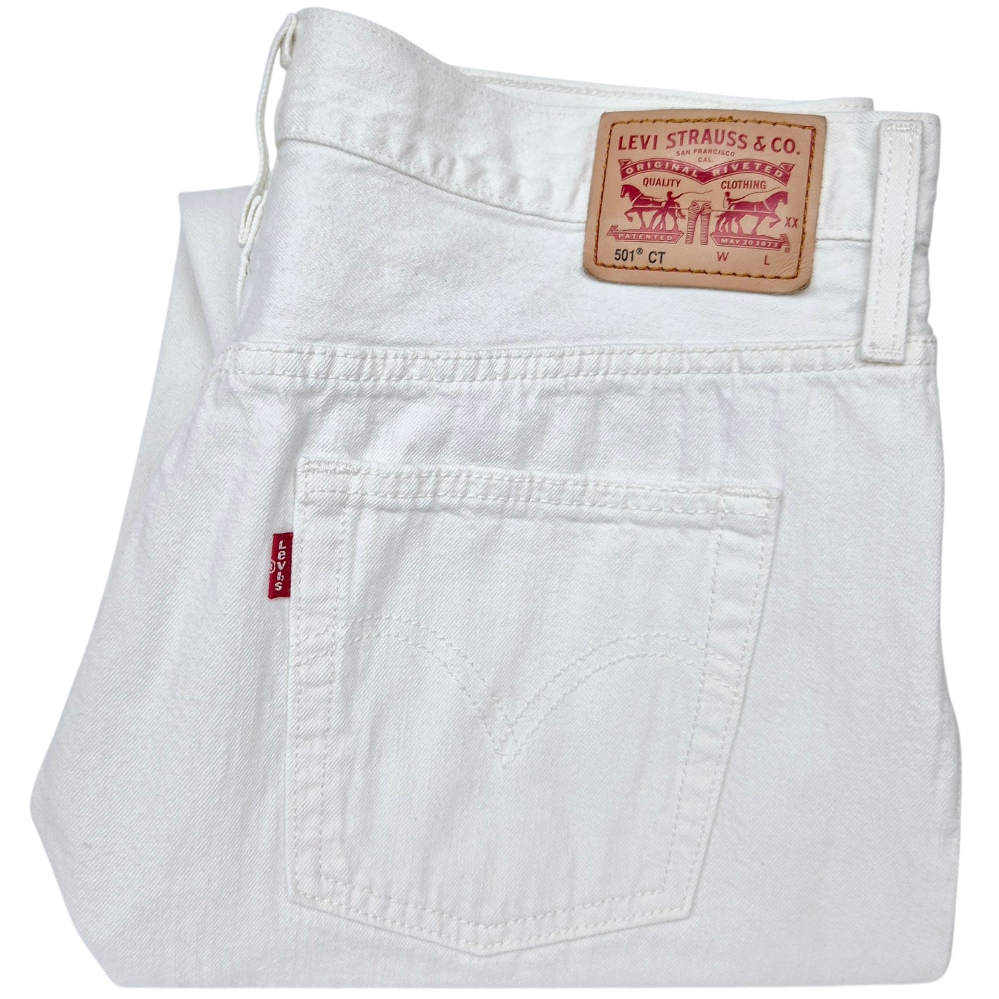 Levis 501CT Jeans Womens White Classic Denim W32