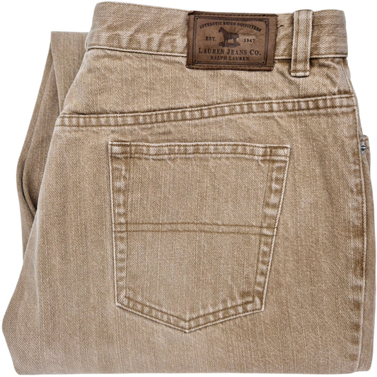 Vintage Ralph Lauren Green Label Jeans 90's Womens Brown Relaxed Denim W33