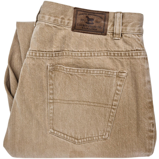 Vintage Ralph Lauren Green Label Jeans 90's Womens Brown Relaxed Denim W34