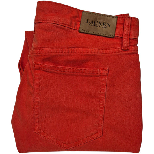 Ralph Lauren Green Label Jeans Womens Bright Orange Skinny Stretch Denim W32