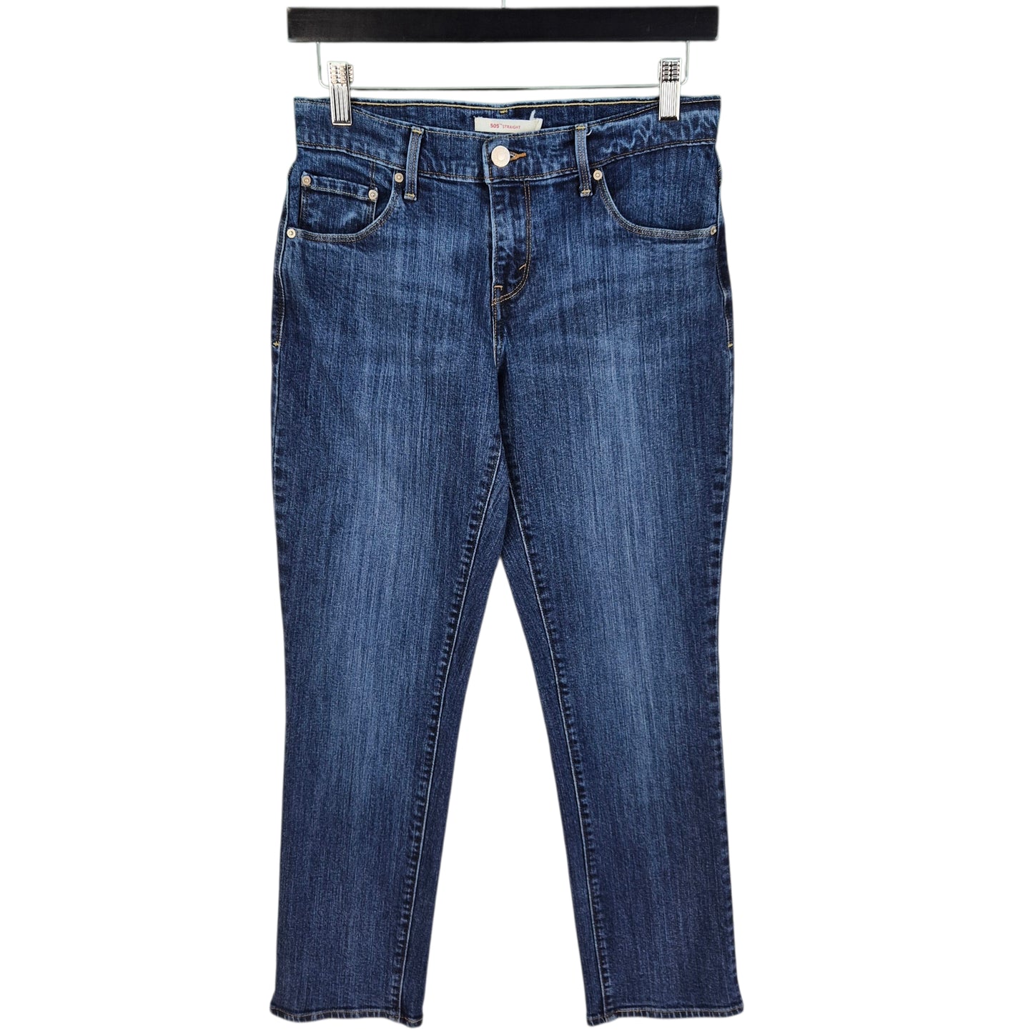 Levis 505 Jeans Womens Dark Blue Straight Leg Stretch Denim W27
