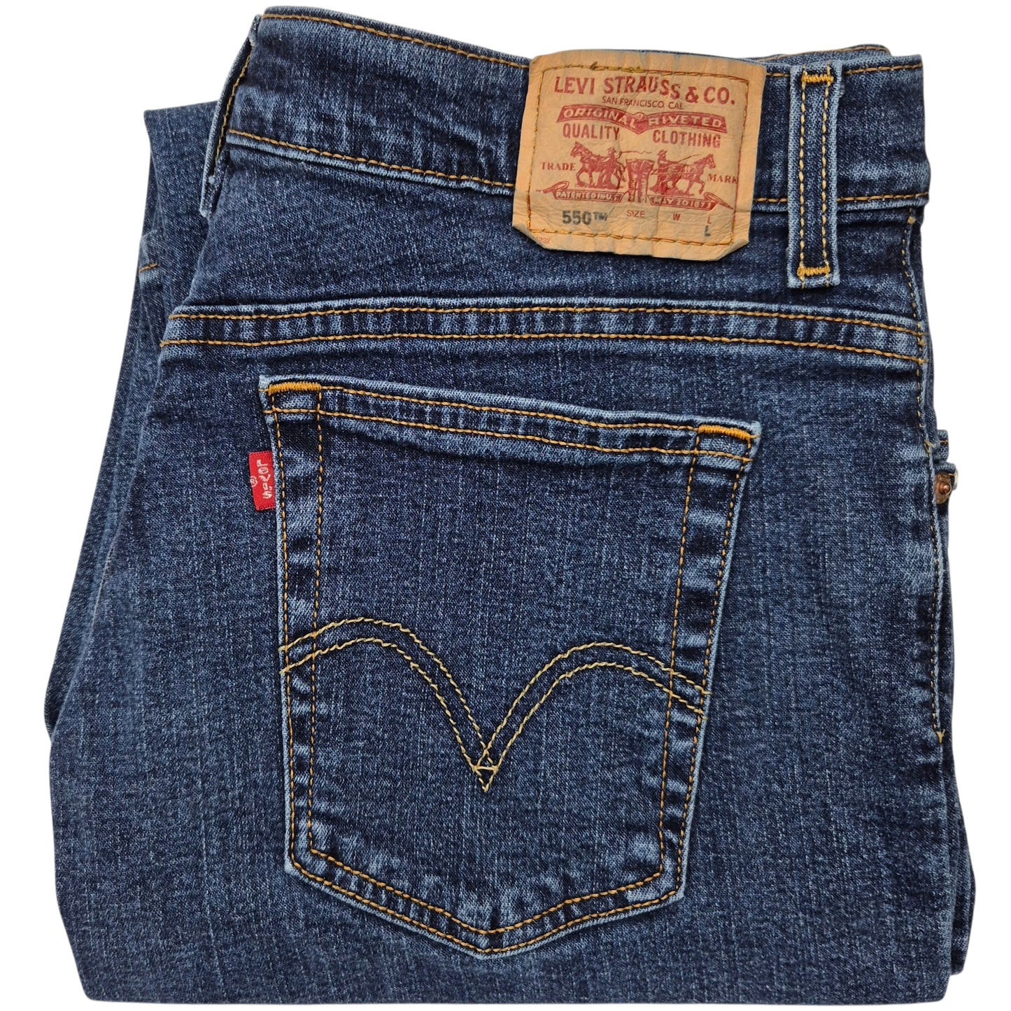 Vintage Levis 550 Jeans 2000's Womens Dark Blue Relaxed Bootcut Denim W33