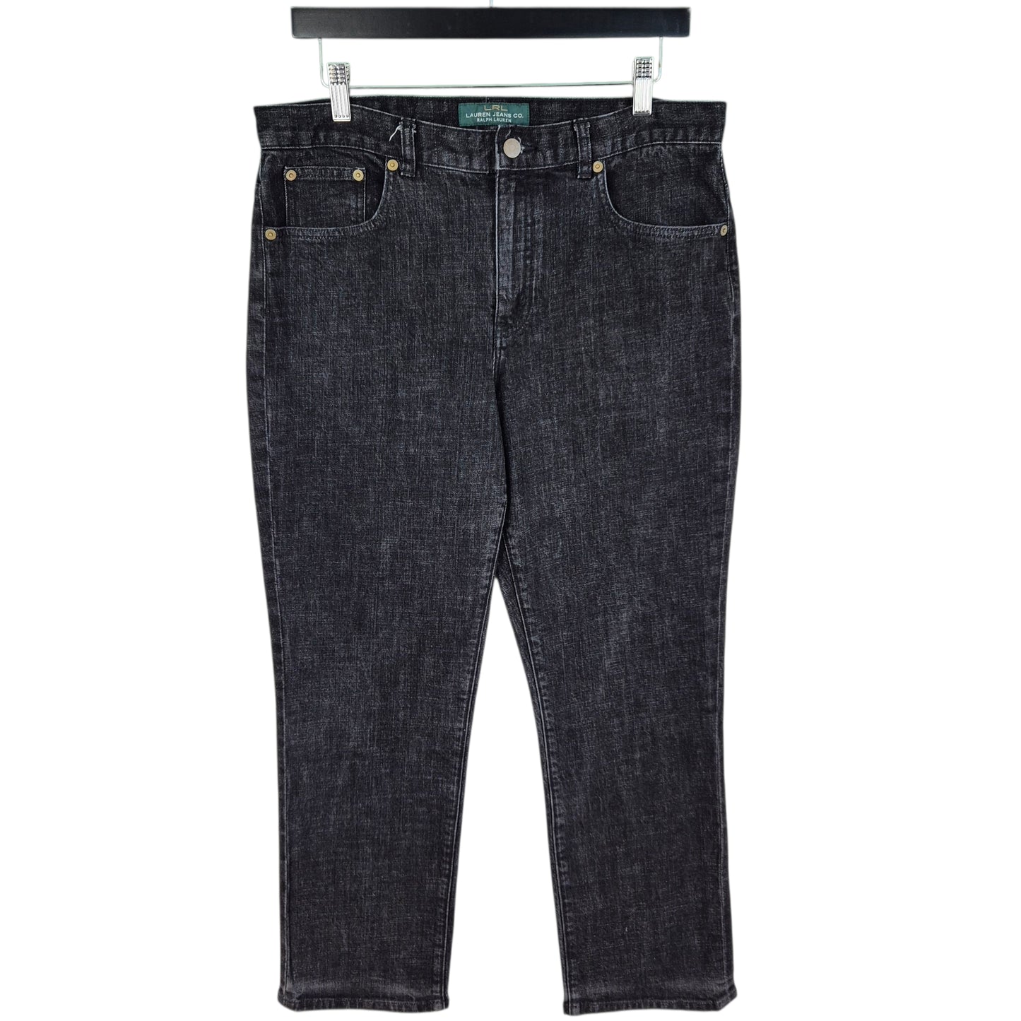 Ralph Lauren Green Label Jeans Womens Black Straight Leg Denim W33