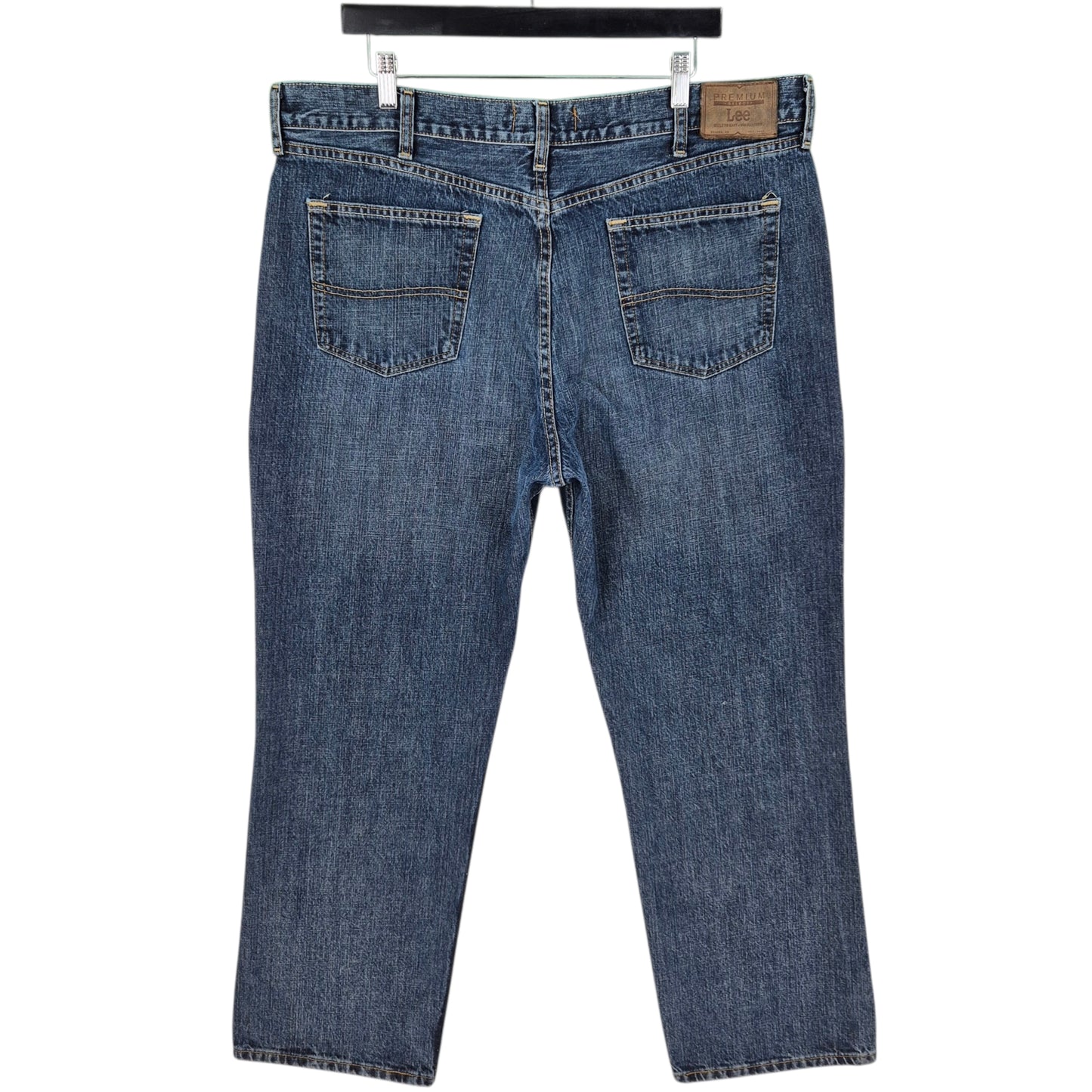 Vintage Lee Premium Jeans Blue Relaxed Fit Straight Leg Rigid Denim W40