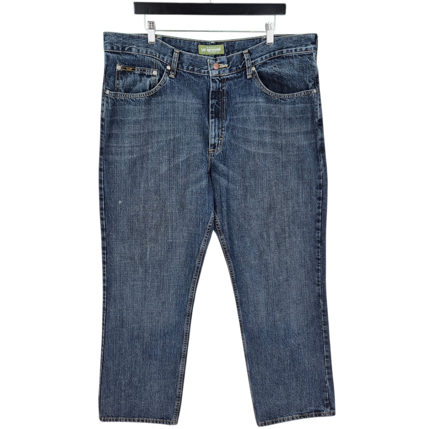 Vintage Lee Premium Jeans Blue Relaxed Fit Straight Leg Rigid Denim W40