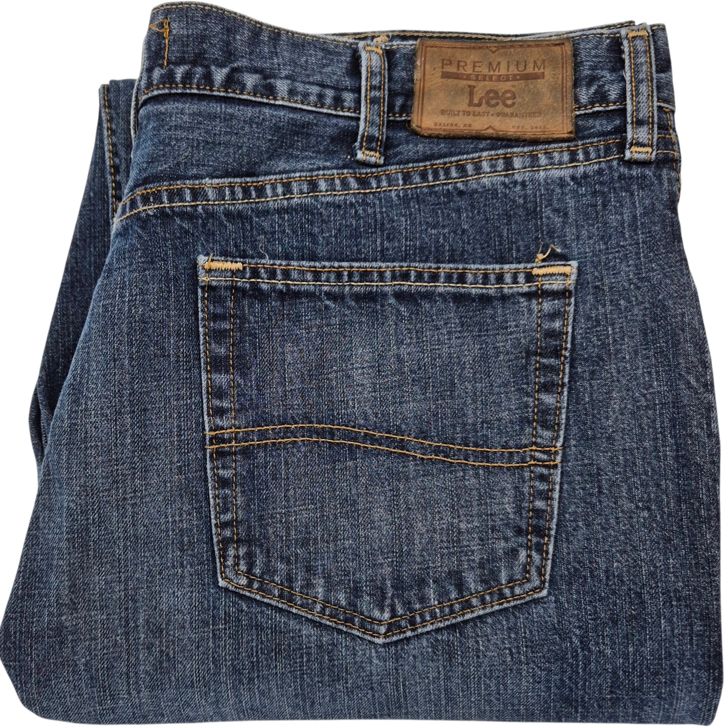 Vintage Lee Premium Jeans Blue Relaxed Fit Straight Leg Rigid Denim W40