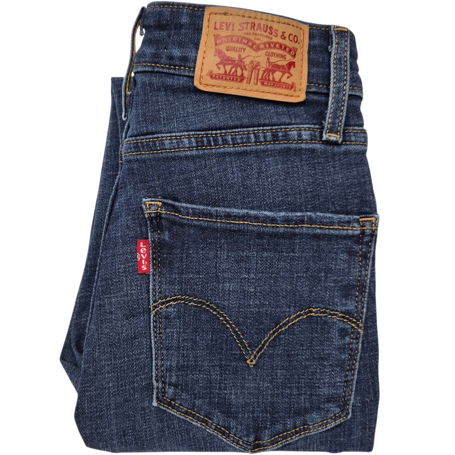 Levis 721 Jeans Womens Dark Blue High Rise Skinny Denim W22