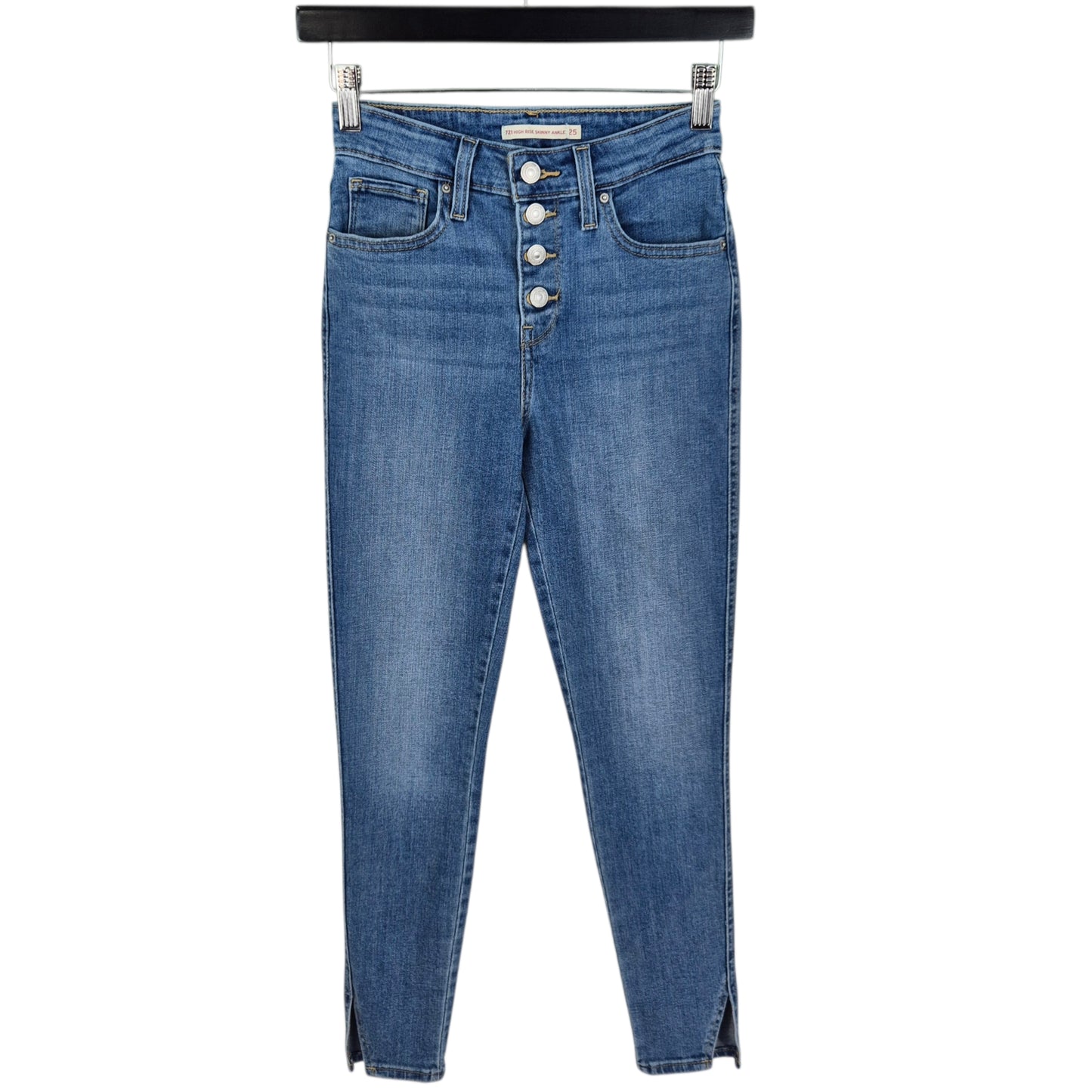 Levis 721 Jeans Womens Blue High Rise Skinny Ankle Denim W24